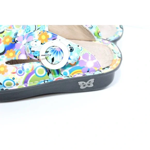 Alegria Donna Hippie Chic Psychedelic Slides Floral Slip On Clogs Shoe 36 H14430 - Picture 3 of 12
